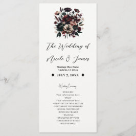 Moody Rustic Garden Florals Bohemisch Wedding Programm
