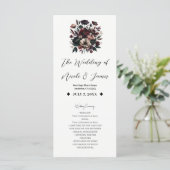 Moody Rustic Garden Florals Bohemisch Wedding Programm (Stehend Vorderseite)