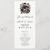 Moody Rustic Garden Florals Bohemisch Wedding Programm (Vorderseite)