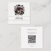 Moody Rustic Garden Florals Bohemisch Wedding Quadratische Visitenkarte (Vorne/Hinten)