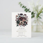Moody Rustic Garden Florals Bohemisch Wedding RSVP Einladung (Stehend Vorderseite)