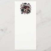 Moody Rustic Garden Florals Bohemische Hochzeitska Menükarte (Rückseite)