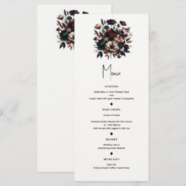 Moody Rustic Garden Florals Bohemische Hochzeitska Menükarte