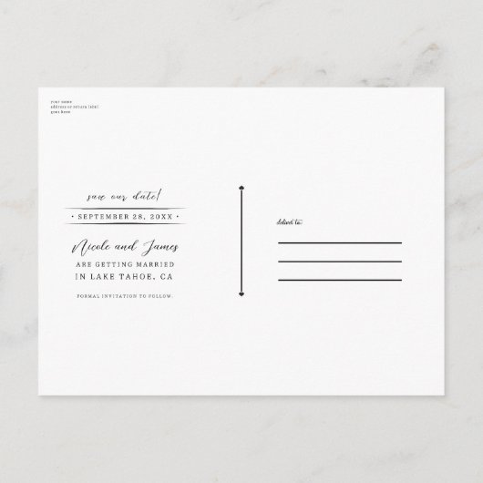 Moody Rustic Garden Florals Save the Date Bohemisc Ankündigungspostkarte (Rückseite)