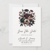 Moody Rustic Garden Florals Save the Date Bohemisc Einladung (Vorderseite)
