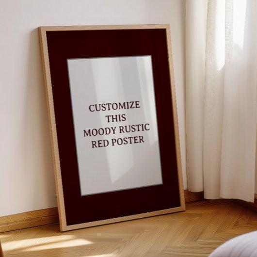 Moody Rustic Red Custom Poster Zitat Weihnachten