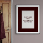 Moody Rustic Red Custom Poster Zitat Weihnachten