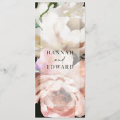 Moody rustic romantic peontic blumenbotanisch menükarte (Rückseite)