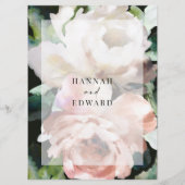 Moody rustic romantic peontic blumenbotanisch menükarte (Rückseite)