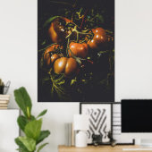 Moody Rustic Tomatoes Vintage Farmhouse Kitchen Poster (Heimbüro)