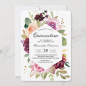 Moody & rustikal Burgund Aquarellrahmen Einladung (Vorderseite)