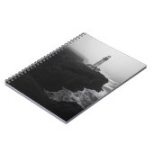 Moody Schwarz-weiß Coastal Lighthouse Notebook Notizblock (Linke Seite)