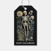 Moody Skeleton Halloween | Botanisch Geschenkanhänger (Vorderseite)