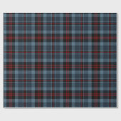 Moody Slate Blue and Deep Red Tartan Plaid Geschenkpapier (Flach)