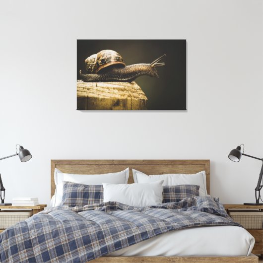 Moody Snail, Slow Down, Leinwand Art Print (Insitu (Schlafzimmer))