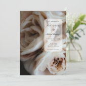 Moody Soft Pink Roses Elegant Minimale Hochzeit Einladung (Stehend Vorderseite)