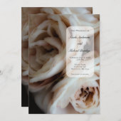 Moody Soft Pink Roses Elegant Minimale Hochzeit Einladung (Vorne/Hinten)