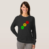 Moody Stoplight Diagonal Stopp Light Faces Traffic T-Shirt (Vorne ganz)