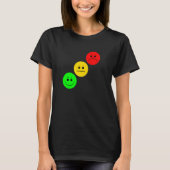 Moody Stoplight Diagonal Stopp Light Faces Traffic T-Shirt (Vorderseite)
