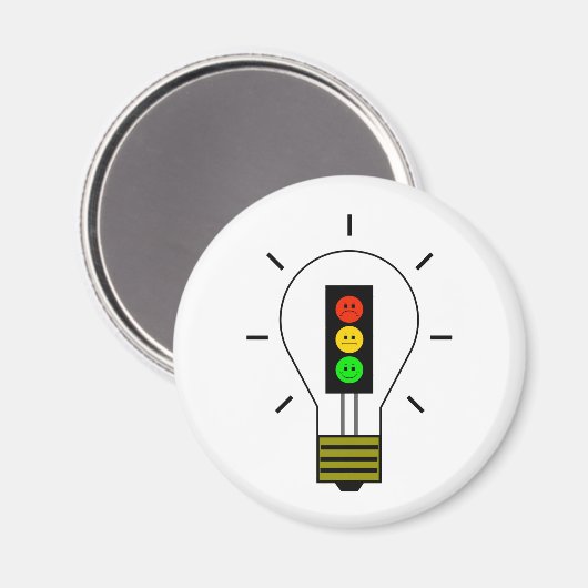 Moody Stoplight Glühbirne Magnet (Vorderseite/Rückseite)