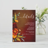 Moody Sunset Colors Script Blumenzettel Details zu Begleitkarte (Stehend Vorderseite)