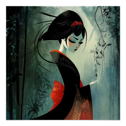 Moody Thoughful Anime Girl Poster (Vorderseite)