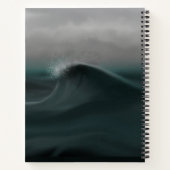 Moody tiefe grüne Welle im Sturm Notizblock (Rückseite)