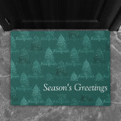 Moody Tree Pattern | Classy Navy Blue Christmas Fußmatte
