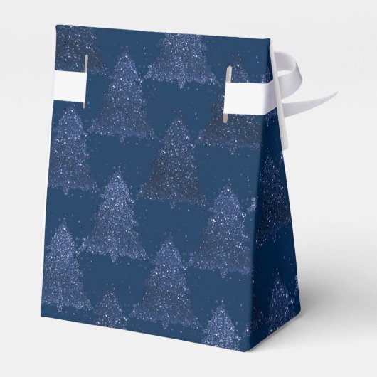 Moody Tree Pattern | Classy Navy Blue Christmas Geschenkschachtel (Rückseite)