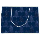 Moody Tree Pattern | Classy Navy Blue Christmas Große Geschenktüte (Vorderseite)