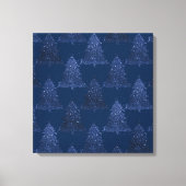 Moody Tree Pattern | Classy Navy Blue Christmas Leinwanddruck (Vorderseite)