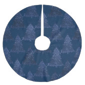 Moody Tree Pattern | Classy Navy Blue Christmas Polyester Weihnachtsbaumdecke (Vorderseite)
