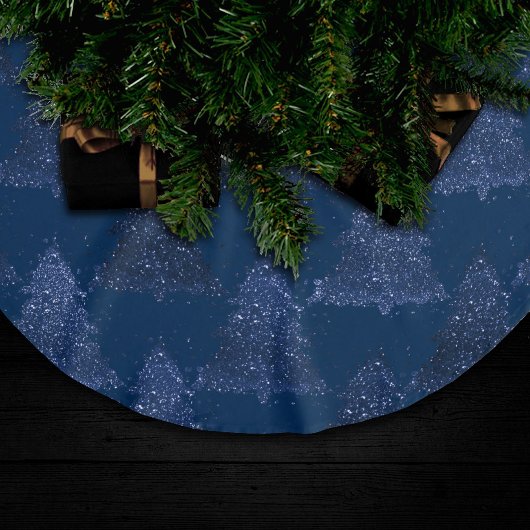 Moody Tree Pattern | Classy Navy Blue Christmas Polyester Weihnachtsbaumdecke