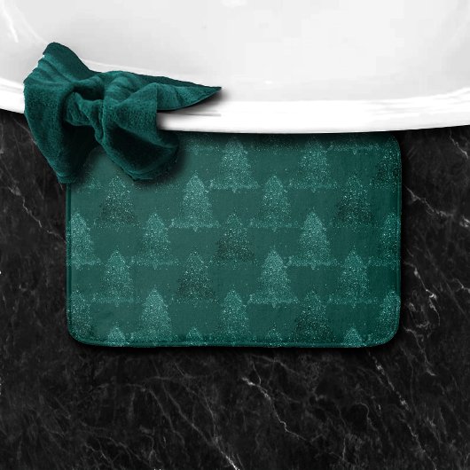 Moody Tree Pattern | Dark Midnight Aquamarin Chris Badematte