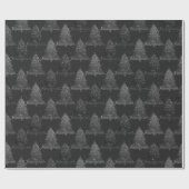 Moody Tree Pattern | Dark Midnight Aquamarin Chris Geschenkpapier (Flach)