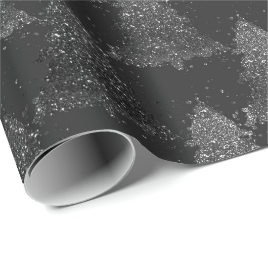 Moody Tree Pattern | Dark Midnight Aquamarin Chris Geschenkpapier (Rolleneckpunkt)