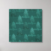 Moody Tree Pattern | Dark Midnight Aquamarin Chris Leinwanddruck (Vorderseite)