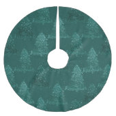 Moody Tree Pattern | Dark Midnight Aquamarin Chris Polyester Weihnachtsbaumdecke (Vorderseite)