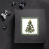 Moody Tree Pattern | Deep Plum Lila Custom Quadratischer Aufkleber