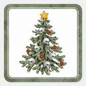 Moody Tree Pattern | Deep Plum Lila Custom Quadratischer Aufkleber (Vorderseite)