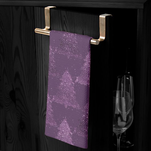 Moody Tree Pattern | Lila Weihnachtsfest in Deep P Geschirrtuch