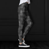 Moody Tree Pattern | Onyx Silvery Black Christmas Leggings