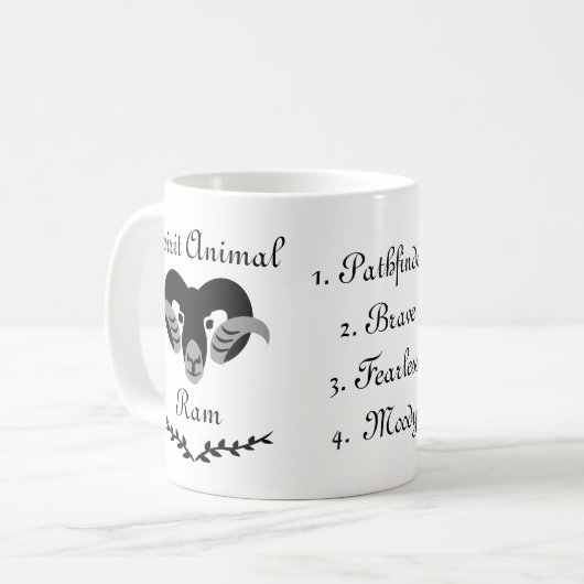 Moody Tribal Aries Totem Spirit Animal Coffee Tass Kaffeetasse (Vorderseite Links)