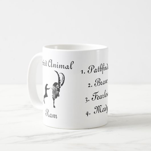 Moody Tribal Totem Totem Spirit Animal Coffee Tass Kaffeetasse (Vorderseite Links)