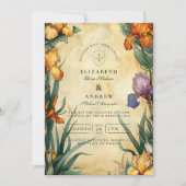 Moody Tropical Floral Wedding Einladung (Vorderseite)