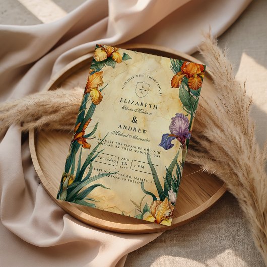 Moody Tropical Floral Wedding Einladung