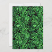 Moody Tropical Green Monstera Island Wedding Einladung (Rückseite)