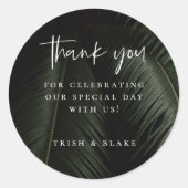 Moody Tropics Vielen Dank Runder Aufkleber (Vorderseite)