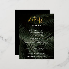 Moody Tropics Wedding Details - Eintrittskarte Folie Einladungspostkarte
