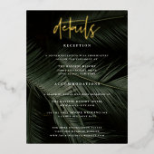 Moody Tropics Wedding Details - Eintrittskarte Folie Einladungspostkarte (Vorderseite)